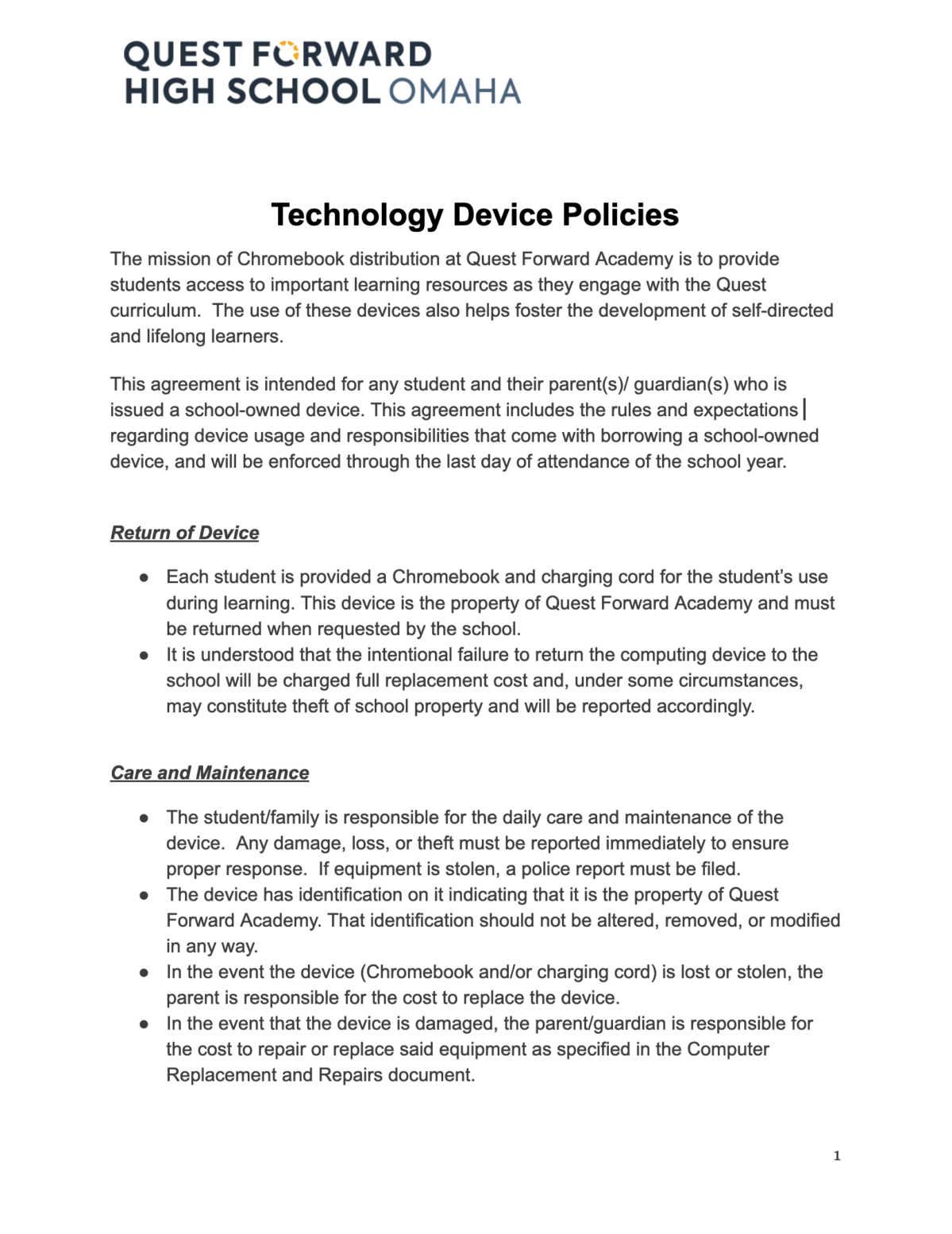 Technology Device Policies